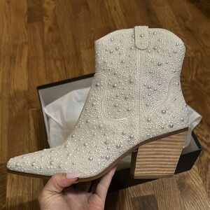 Betsey Johnson Beaded Ankle Boots